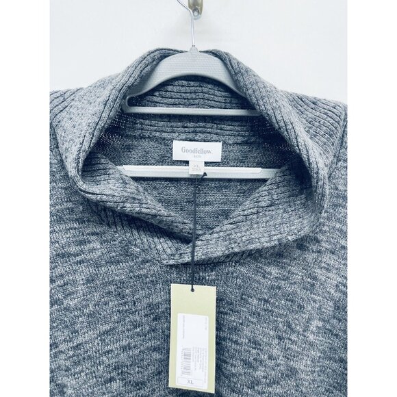 Goodiellow Slate Grey Mens Cowl Neck Sweater Size XL 100% Cotton NEW - Picture 6 of 6